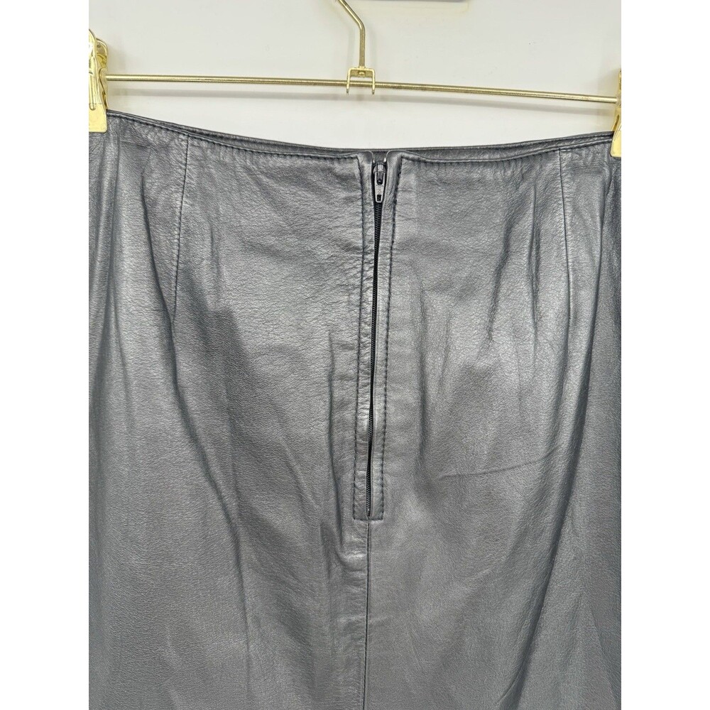 VTG 80’s Wilsons Leather Mini Skirt Womens 12 Black Goth Grunge Moto Punk Biker - Picture 4 of 11